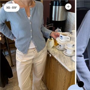 Djerf avenue Amorini cardigan baby light blue size medium